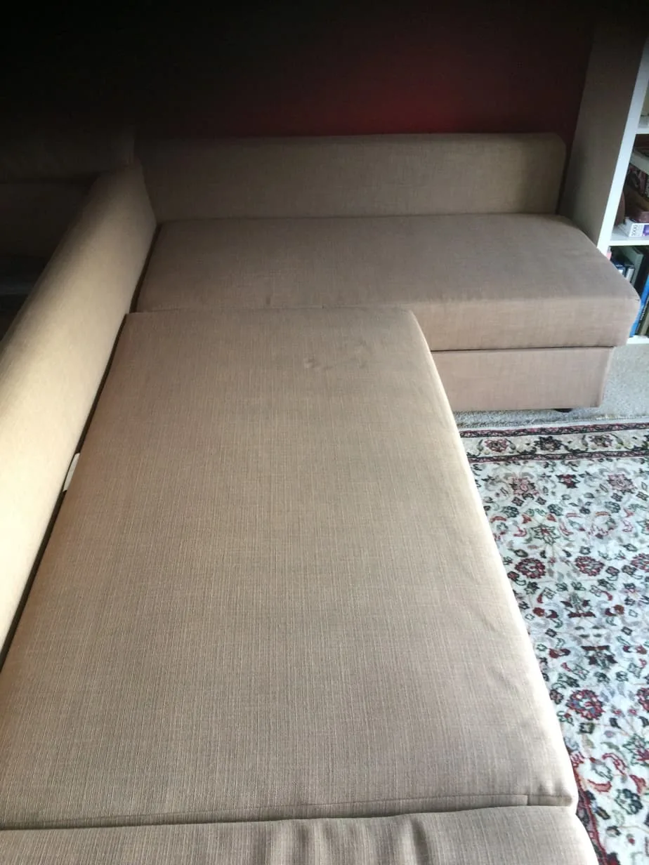 Cleaned upholstered sofa in an Auckland home